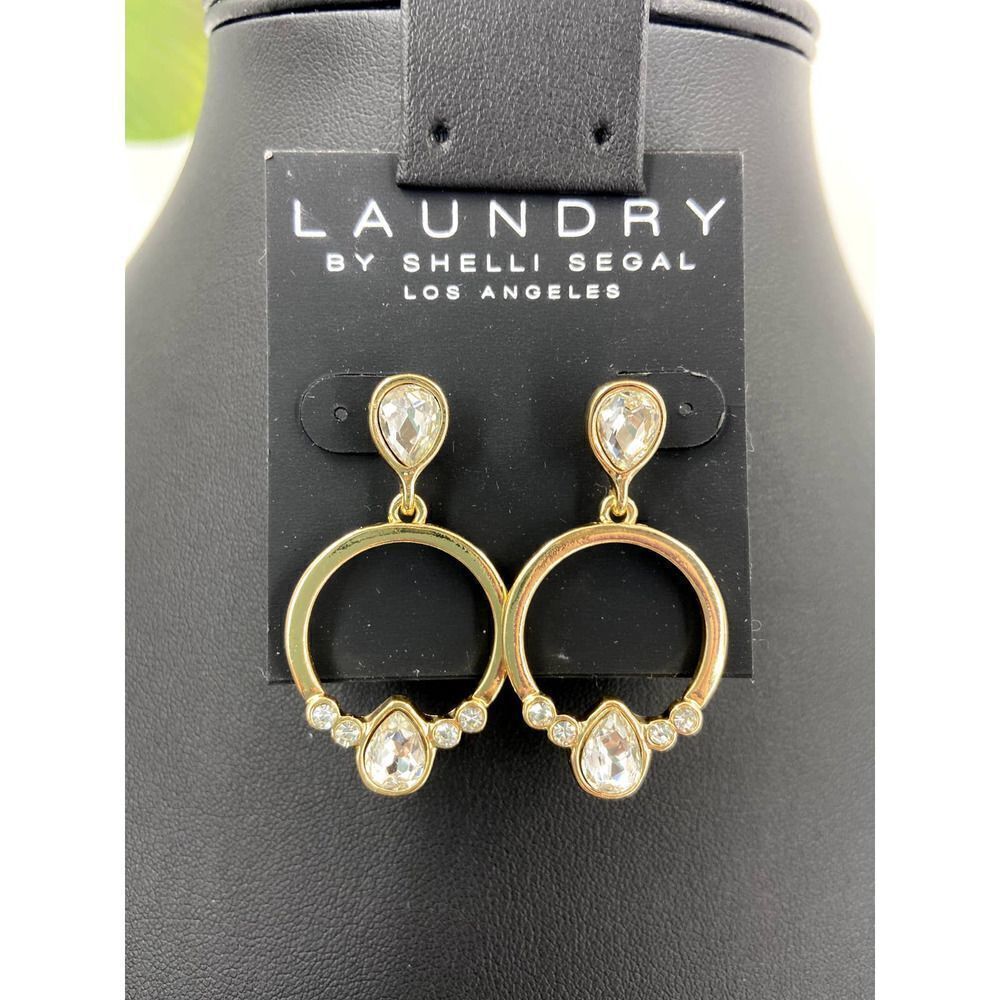 LAUNDRY Shelli Segal  Earrings gold crystal dangle